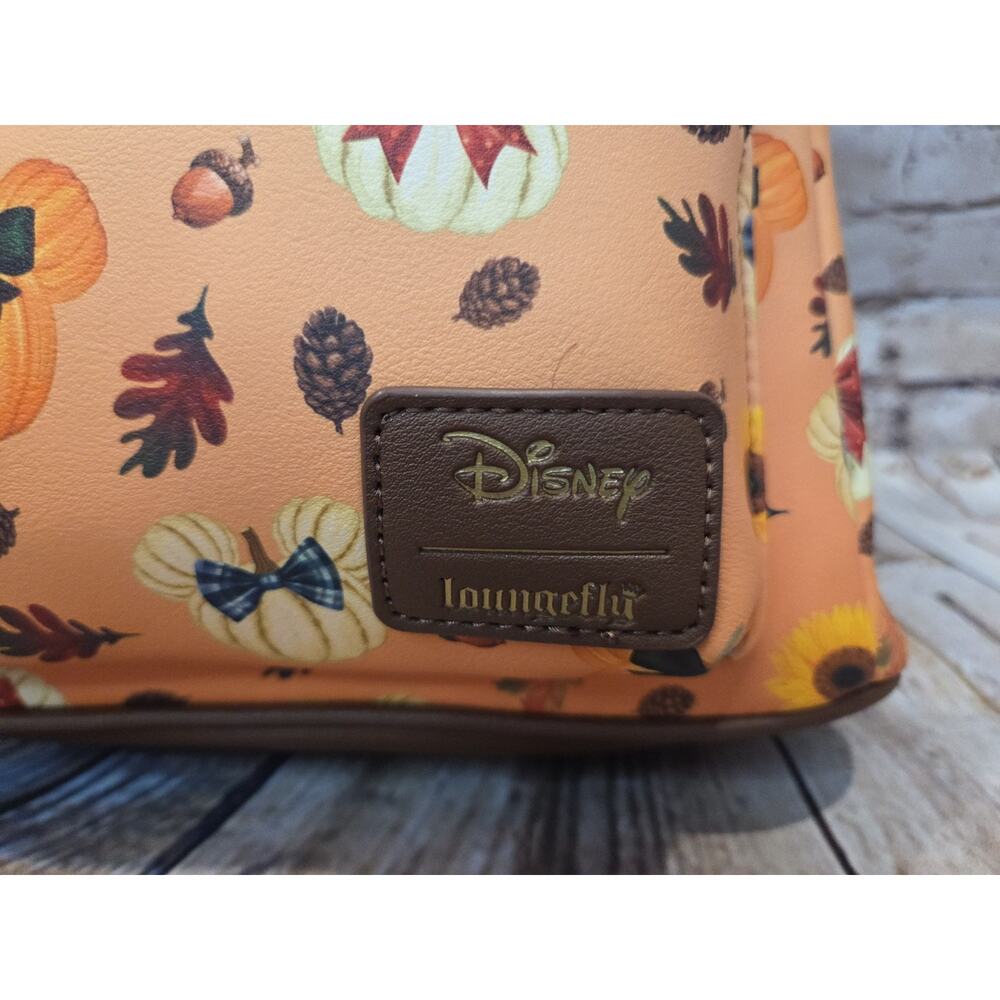 Loungefly Disney Minnie Mouse Fall Pumpkin Mini Backpack New - Picture 2 of 7